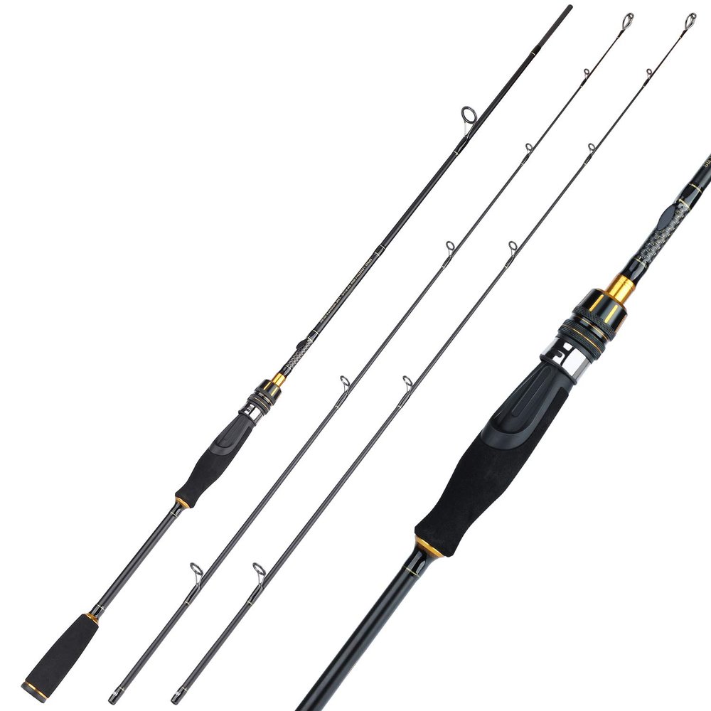 Sougayilang Fishing Rods - IM6 Graphite Blanks Casting & Spinning Rods, 2-Piece Rods with Extra Tip Section,Power Transition System, EVA Handle(Spin 6.5ft)