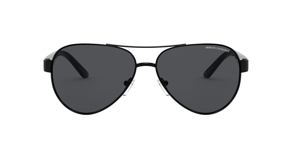 Armani Exchange A|X Mens AX2034S Aviator Sunglasses, Black/Grey, 59 mm