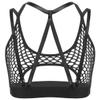 ACSUSS Womens Hollow Out Fishnet Elastic Straps Crisscross Back Cutout Underboob Vest Crop Tops Black Small view 3