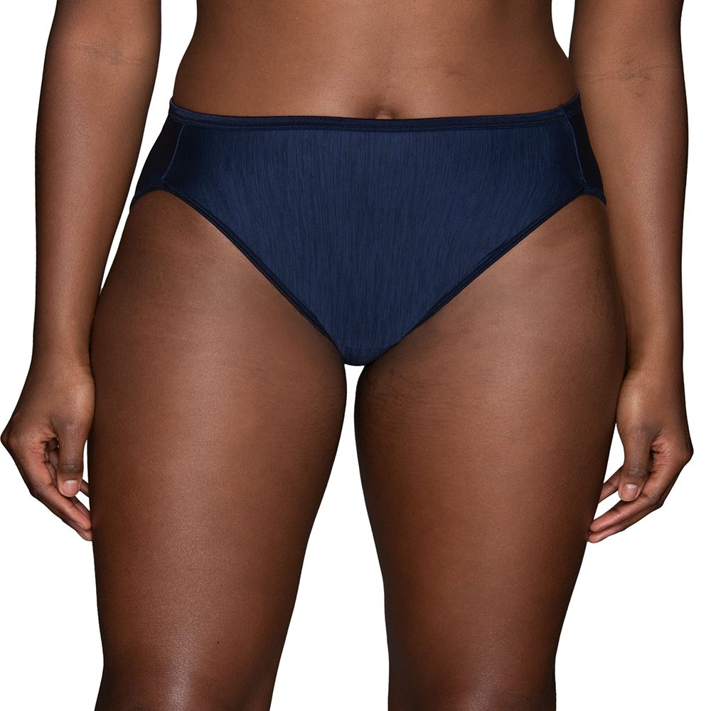Vanity Fair Women's Illumination Hi Cut Panties (Regular & Plus Size), Ghost Navy, 9