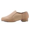 Linodes Upgraded Unisex PU Leather Slip On Tap Shoe Dance Shoes for Women and Men's Dance Shoes-Brown-6.5M view 3