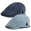 2 Pack Mens Denim Cotton Newsboy Cap Ivy Gatsby Driving Hunting Cabbie Hats (F) view 1