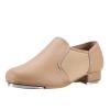 Linodes Upgraded Unisex PU Leather Slip On Tap Shoe Dance Shoes for Women and Men's Dance Shoes-Brown-11M view 1