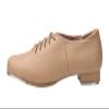 Linodes Unisex PU Leather Lace Up Tap Shoe Dance Shoes for Women and Men's Dance Shoes-Brown-5M view 3