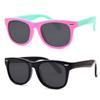 JUSLINK Toddler Kids Sunglasses,Rubber Flexible Polarized Kids Sunglasses for Girls and Boys Age 2 to 10 (Black+Pink-green) view 1