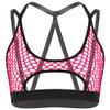 ACSUSS Womens Hollow Out Fishnet Elastic Straps Crisscross Back Cutout Underboob Vest Crop Tops Rose Small view 3