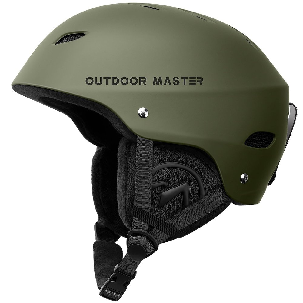 OutdoorMaster Kelvin Ski Helmet - Snowboard Helmet for Men, Women & Youth (Green,S)