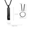 Oinsi Bar Cremation Jewelry Urn Pendant Necklace With 12 colors Birthstone For Women Men Memorial Necklace Black Stainless Steel (Black) view 2