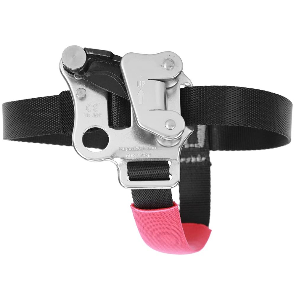 Vbest life Aviation Aluminum Alloy Left/Right Foot Ascender Riser Outdoor Rock Climbing Mountaineering for Rock Climbing Mountaineering(Left Foot Riser/Silver)