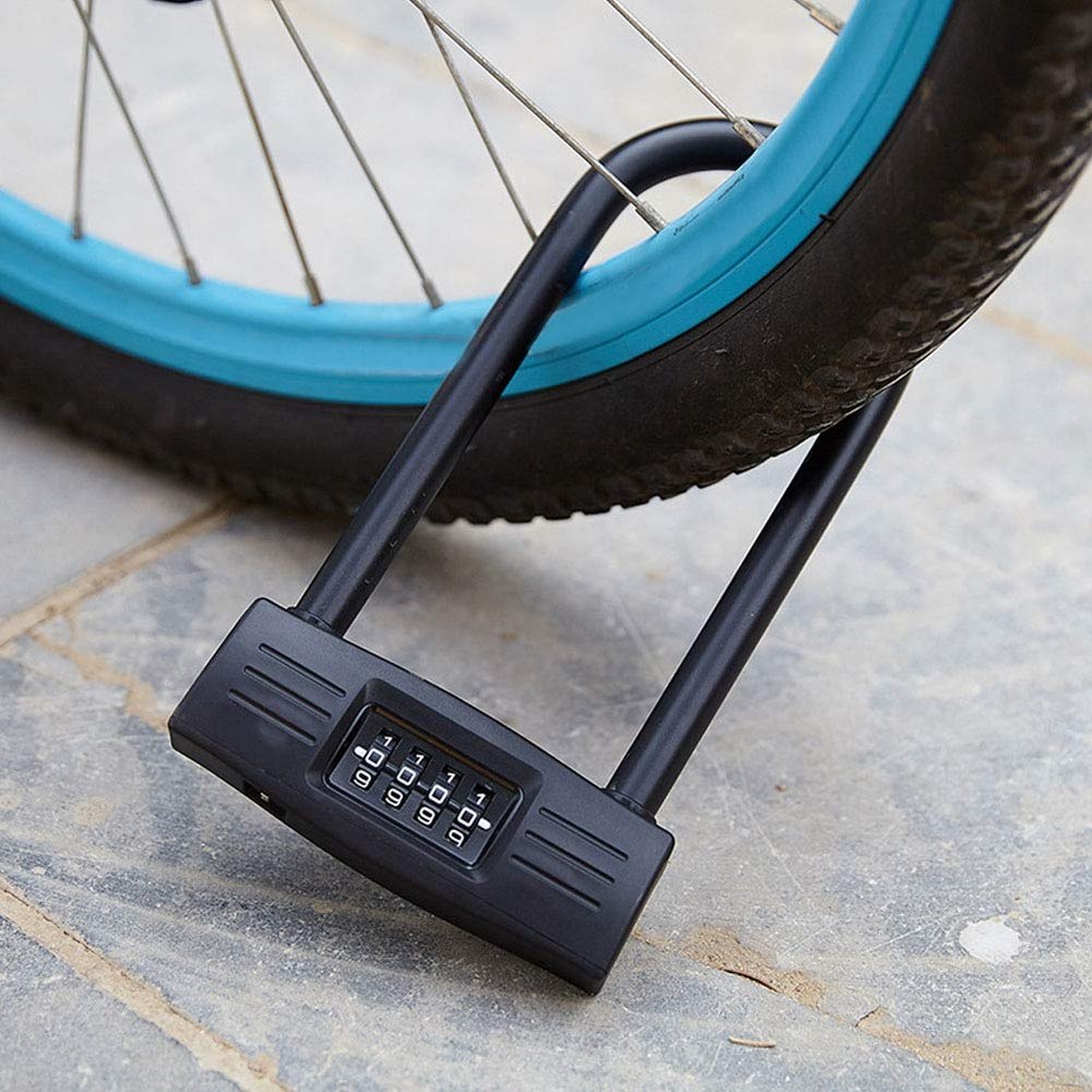 fasient Wear-Resisting Bicycle Lock Combination Password Bike Chain Lock High Strength Bike U Lock for Bike Electric Bicycle Motorcycle