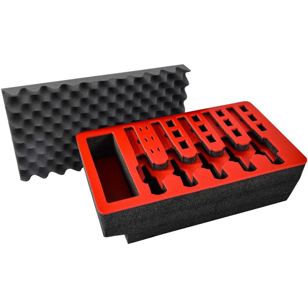Pistol & Magazine Storage Foam Insert For Apache 5800 Case | 2 Piece Set Pre-Cut Military Grade Polyethylene Foam Base Insert And Lid Liner (Case Not Included) | Foam Insert For Gun Case | Foam Liner For Gun Case
