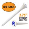 Clip Wipes Logo Golf Tees  2  (100/Pack)  Custom TEECUP Imprint - Personalized Monogram Initial Letters (A-Z) (WHT-BLU-R) view 2