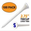 Clip Wipes Logo Golf Tees  2  (100/Pack)  Custom TEECUP Imprint - Personalized Monogram Initial Letters (A-Z) (WHT-BLU-S) view 2