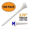 Clip Wipes Logo Golf Tees  2  (100/Pack)  Custom TEECUP Imprint - Personalized Monogram Initial Letters (A-Z) (WHT-BLU-M) view 2