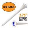 Clip Wipes Logo Golf Tees  2  (100/Pack)  Custom TEECUP Imprint - Personalized Monogram Initial Letters (A-Z) (WHT-BLU-E) view 2