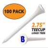 Clip Wipes Logo Golf Tees  2  (100/Pack)  Custom TEECUP Imprint - Personalized Monogram Initial Letters (A-Z) (WHT-BLU-B) view 2