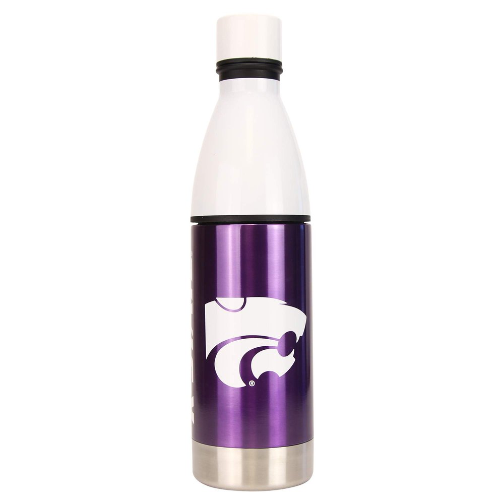 Boelter NCAA Stainless Steel Sports Water Bottle w/Strainer (25 Ounce) (Kansas State Wildcats)