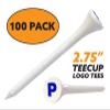 Clip Wipes Logo Golf Tees  2  (100/Pack)  Custom TEECUP Imprint - Personalized Monogram Initial Letters (A-Z) (WHT-BLU-P) view 2