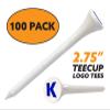 Clip Wipes Logo Golf Tees  2  (100/Pack)  Custom TEECUP Imprint - Personalized Monogram Initial Letters (A-Z) (WHT-BLU-K) view 2