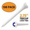 Clip Wipes Logo Golf Tees  2  (100/Pack)  Custom TEECUP Imprint - Personalized Monogram Initial Letters (A-Z) (WHT-BLU-C) view 2