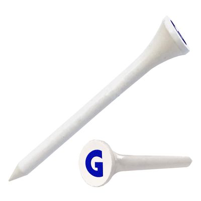 Clip Wipes Logo Golf Tees 2 (100/Pack) Custom TEECUP Imprint - Personalized Monogram Initial Letters (A-Z) (WHT-BLU-G)