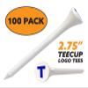 Clip Wipes Logo Golf Tees  2  (100/Pack)  Custom TEECUP Imprint - Personalized Monogram Initial Letters (A-Z) (WHT-BLU-T) view 2