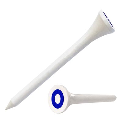 Clip Wipes Logo Golf Tees 2 (100/Pack) Custom TEECUP Imprint - Personalized Monogram Initial Letters (A-Z) (WHT-BLU-O)