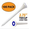 Clip Wipes Logo Golf Tees  2  (100/Pack)  Custom TEECUP Imprint - Personalized Monogram Initial Letters (A-Z) (WHT-BLU-O) view 2