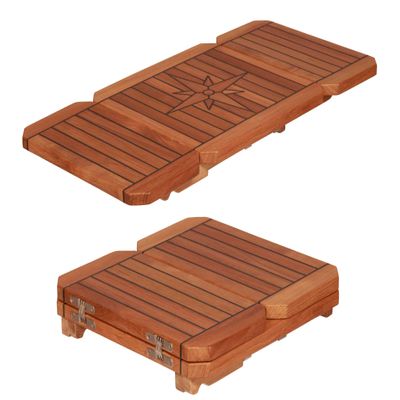 JZ Folding Teak Table Top with Sideway Wing Nautic Star 3 Sizes Marine Boat RV (TW4040+P3)