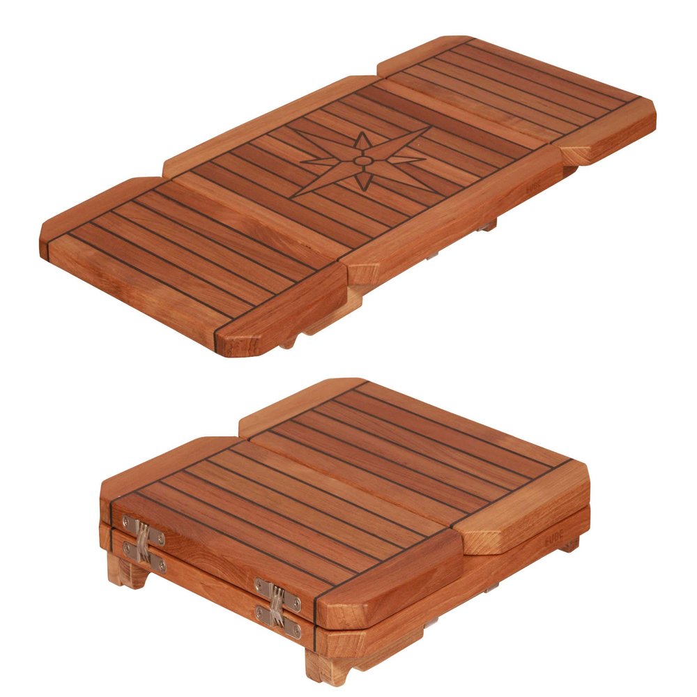 JZ Folding Teak Table Top with Sideway Wing Nautic Star 3 Sizes Marine Boat RV (TW4040+P3)