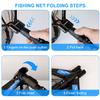 PLUSINNO Fishing Net Fish Floating Landing Net, Kayak Nets with Fixed Foldable Telescopic Pole Handle, Bass Trout Fishing Nets with Nylon Mesh for Pond Lake River, Fishing Gear Gifts for Men,Blue 1.5M view 4