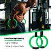 PACEARTH Gymnastic Rings Green/Grey/Black/Orange/Red 1100lbs Capacity with 14.76ft Adjustable Buckle Straps Pull Up Exercise Rings Non-Slip Rings for Home Gym Full Body Workout (Green) view 2