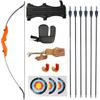 ZSHJGJR 57 Inch Archery Takedown Recurve Bow and Arrow Set 30 35 40lbs Adult Beginner Recurve Bow Kit Double Arrow Rest Left Right Hand Hunting Longbow for Shooting Target Practice (Orange, 40lbs) view 1