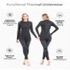 NOOYME Thermal Underwear for Women Long Johns Thermal Base Layer Black-grey view 2