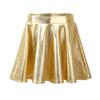 Freebily Kids Girls Shiny Metallic Mini Pleated Skater Skirt Athletic Dance Cheer Leading Skating Skort Skirt Gold 6 view 1