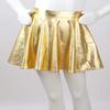 Freebily Kids Girls Shiny Metallic Mini Pleated Skater Skirt Athletic Dance Cheer Leading Skating Skort Skirt Gold 6 view 3