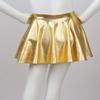 Freebily Kids Girls Shiny Metallic Mini Pleated Skater Skirt Athletic Dance Cheer Leading Skating Skort Skirt Gold 6 view 4