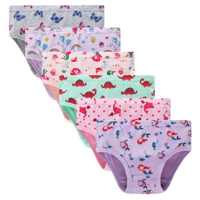 Winging Day Toddler Girls 100% Cotton Panties Cute Prints Underwear Size 14 (6-Pack)