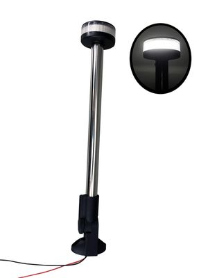 Pactrade Marine Boat Fold Down Stern Light Anchor Light All Round White LED Marine Adjustable Pole USCG 2 NM For Yacht Pontoon and Fishing Boat 12 Volts 14-1/4 Inches
