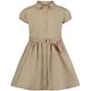 Nautica Girls' School Uniform Short Sleeve Shirtdress, Khaki, Large(12.5/14.5) view 1