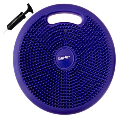 bintiva Inflated Stability Wobble Cushion, with Built-in Handle - Including Free Pump/Exercise Fitness Core Balance Disc, Matte - Liberty (0014)