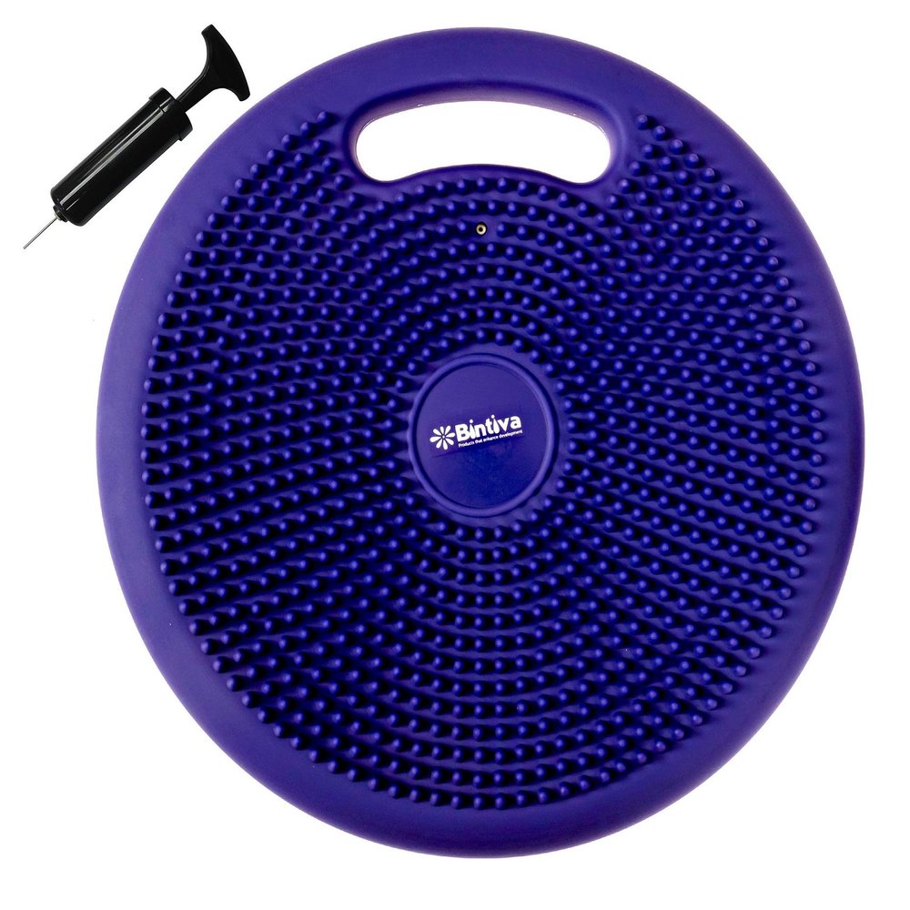 bintiva Inflated Stability Wobble Cushion, with Built-in Handle - Including Free Pump/Exercise Fitness Core Balance Disc, Matte - Liberty (0014)