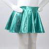 dPois Girls Kids Shiny Metallic Flared Pleated Mini Skirt A-Line Skater Skort Ballet Jazz Hip Hop Dance Outfit Lake_Green 6 view 3