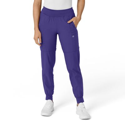WonderWink W123 Womens Comfort Waist Cargo Jogger Pant  Grape, 1X Tall