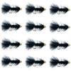 Feeder Creek Flies for Fly Fishing Conehead Woolly Bugger Trout and Bass Flies | Premium Fishing Lures |12pc Fly Fishing Streamers (Black, 4) view 1