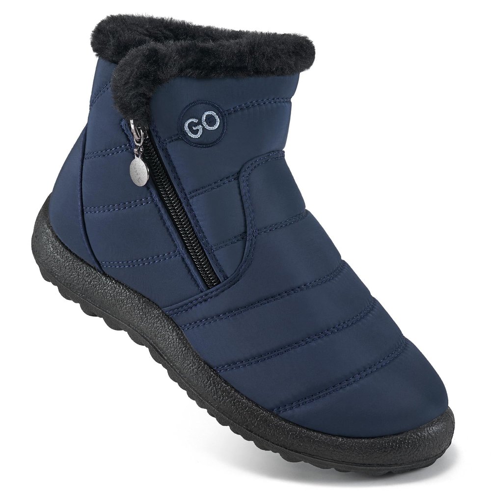 DUOYANGJIASHA Snow Boots for Women Winter Warm Ankle Booties Waterproof Comfortable Slip On Outdoor Fur Lined Lining Zipper Womens Snow Boots
