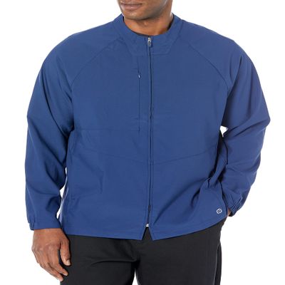WonderWink W123 Men's Zip Front Warm Up Scrub Jacket, Navy, XS