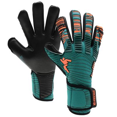 Precision GK Elite 2.0 Contact Goalkeeper Gloves Size 8 Teal/Fluo Orange