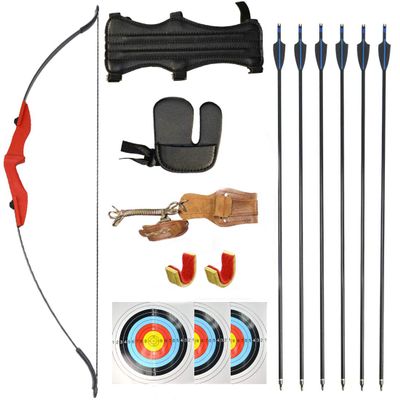 ZSHJGJR 57 Inch Archery Takedown Recurve Bow and Arrow Set 30 35 40lbs Adult Beginner Recurve Bow Kit Double Arrow Rest Left Right Hand Hunting Longbow for Shooting Target Practice (Red, 35lbs)