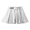 YiZYiF Kids Girls' Shiny Metallic Flared Skater Skirt Dancewear A Line Circle Short Skort Skirts Halloween Dress up Silver 12 view 2